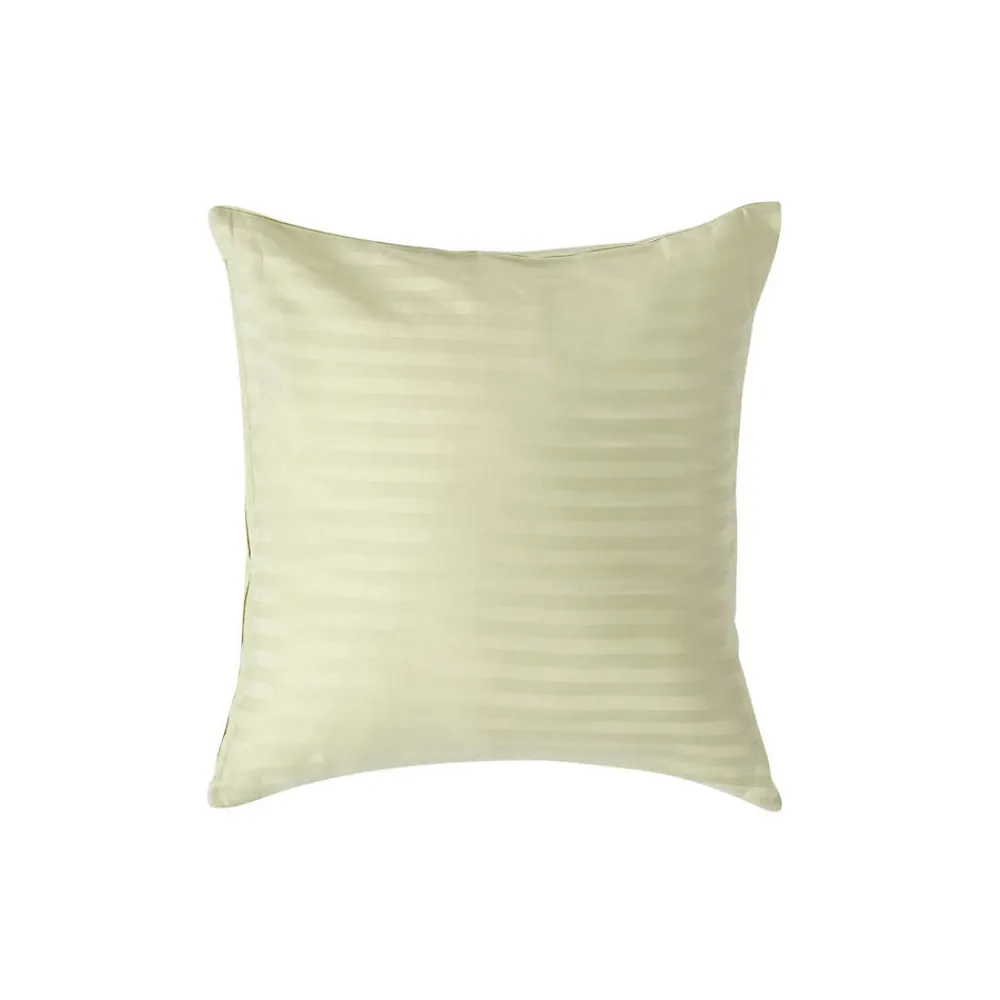 Taie d'oreiller vert sauge satin rayé en coton égyptien 330 fils, 40x40 cm ->Homescapes Clearance