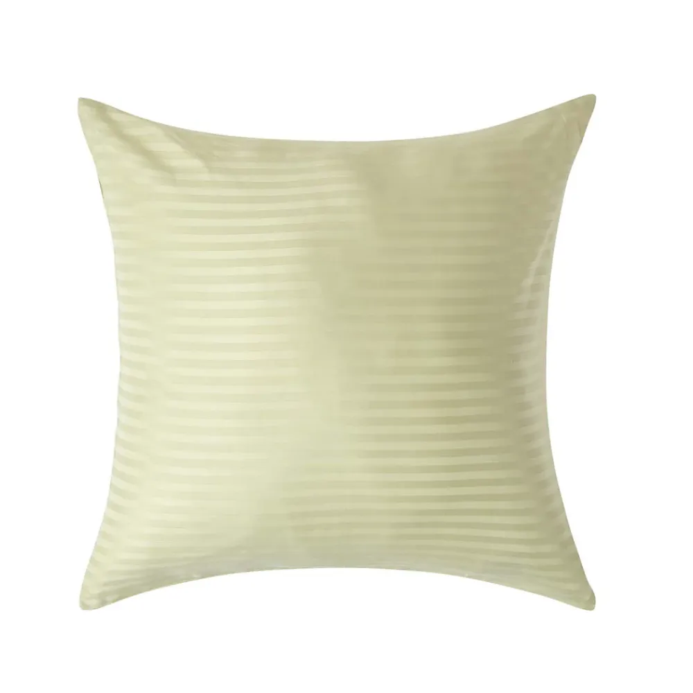 Homescapes Taie d'oreiller vert sauge satin rayé en coton égyptien 330 fils, 60x60 cm -* Taie D'Oreiller