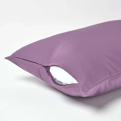 Homescapes Taie d'oreiller violet 100% coton égyptien 200 fils, 40x80 cm -* Taie D'Oreiller