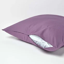 Taie d'oreiller violet 100% coton égyptien 200 fils, 60x60 cm -><noscript><img width=