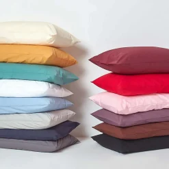 Taie d'oreiller violet 100% coton égyptien 200 fils, 60x60 cm -><noscript><img width=