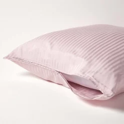 Taie d'oreiller violet satin rayé en coton égyptien 330 fils, 80x80 cm -><noscript><img width=