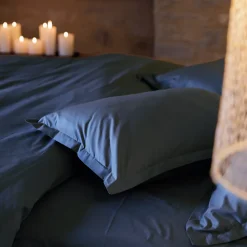 Linnea Taie d'oreiller volants plats 50x70 cm percale MANOIR bleu Marine* Taie D'Oreiller