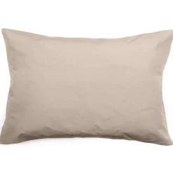 Taie d'oreiller volants plats 50x70 cm percale MANOIR beige Lin>Linnea Hot