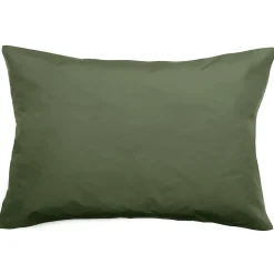 Taie d'oreiller volants plats 50x70 cm percale MANOIR vert Mousse>Linnea Online