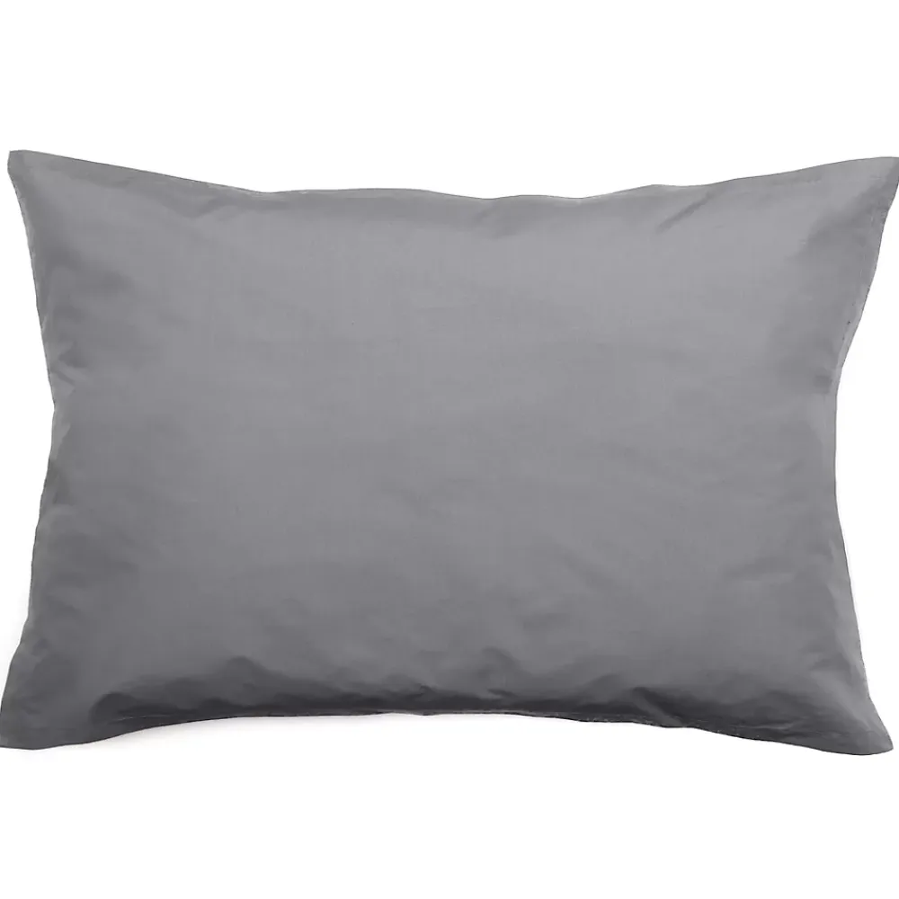 Linnea Taie d'oreiller volants plats 50x70 cm percale MANOIR gris Ardoise* Taie D'Oreiller
