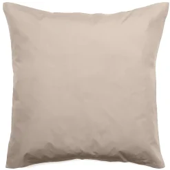 Linnea Taie d'oreiller volants plats 65x65 cm percale MANOIR beige Lin* Taie D'Oreiller