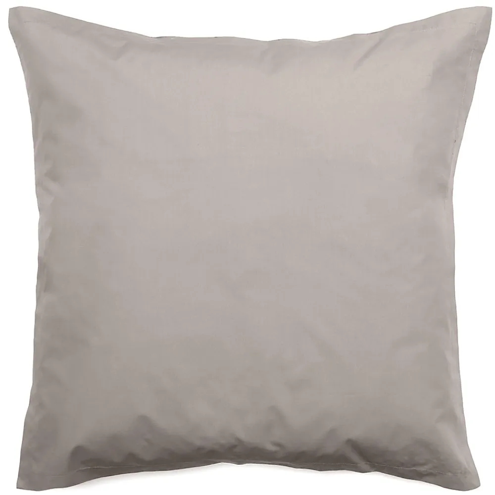 Taie d'oreiller volants plats 65x65 cm percale MANOIR gris Cendre>Linnea Online