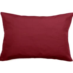 Taie d'oreiller volants plats 50x70 cm percale MANOIR rouge Carmin>Linnea Sale