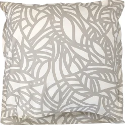 Taie d'oreiller 65x65 cm coton lavé SERENA géométrique Beige écru><noscript><img width=