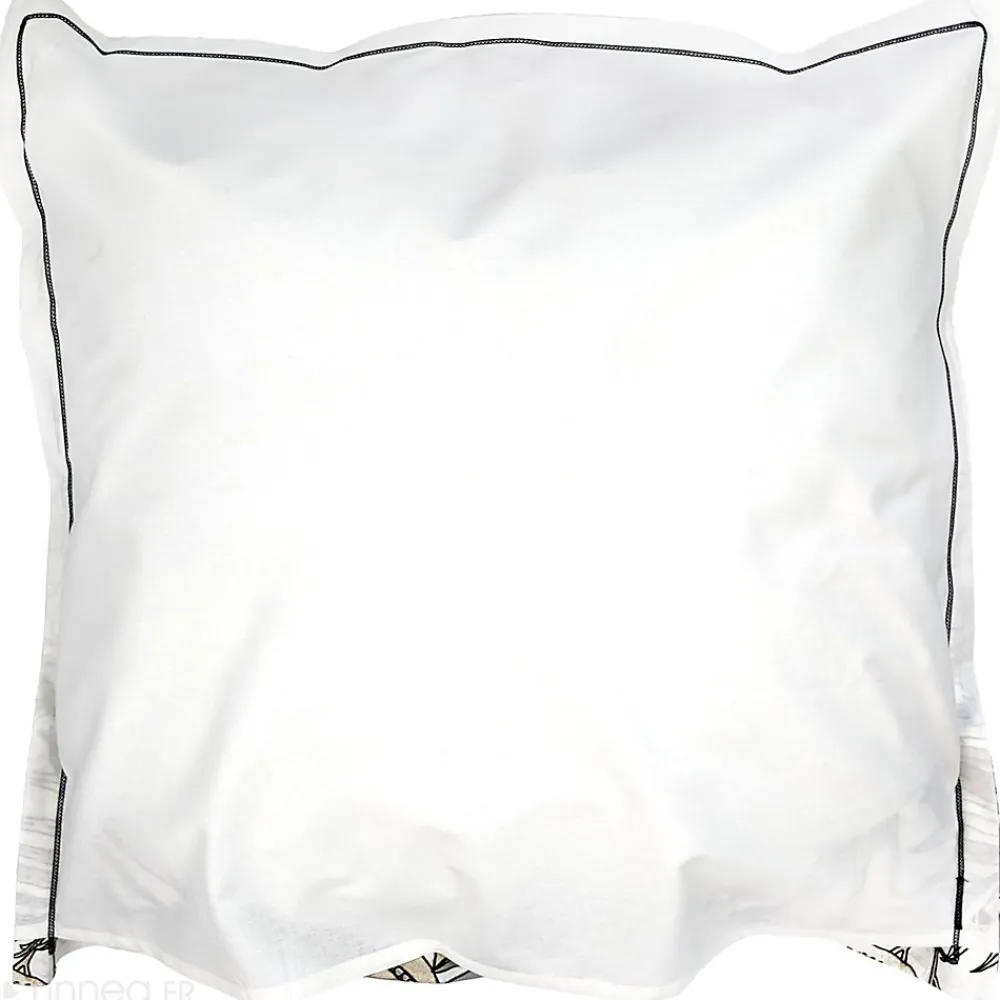 Taie d'oreiller 65x65 cm coton SUMATRA gris Fusain>Linnea Clearance