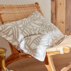 Linnea Taie d'oreiller 50x70 cm coton lavé SERENA géométrique Beige écru* Taie D'Oreiller