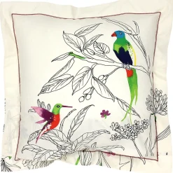 Taie d'oreiller 65x65 cm coton AMAZONIA ecru><noscript><img width=