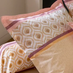 Linnea Taie d'oreiller 65x65 cm coton INOUK rose/beige* Taie D'Oreiller