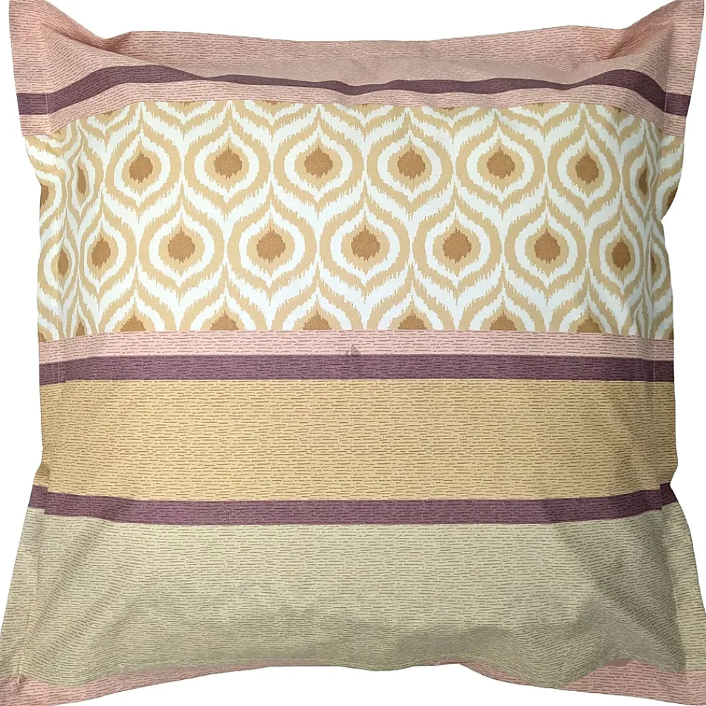 Linnea Taie d'oreiller 65x65 cm coton INOUK rose/beige* Taie D'Oreiller