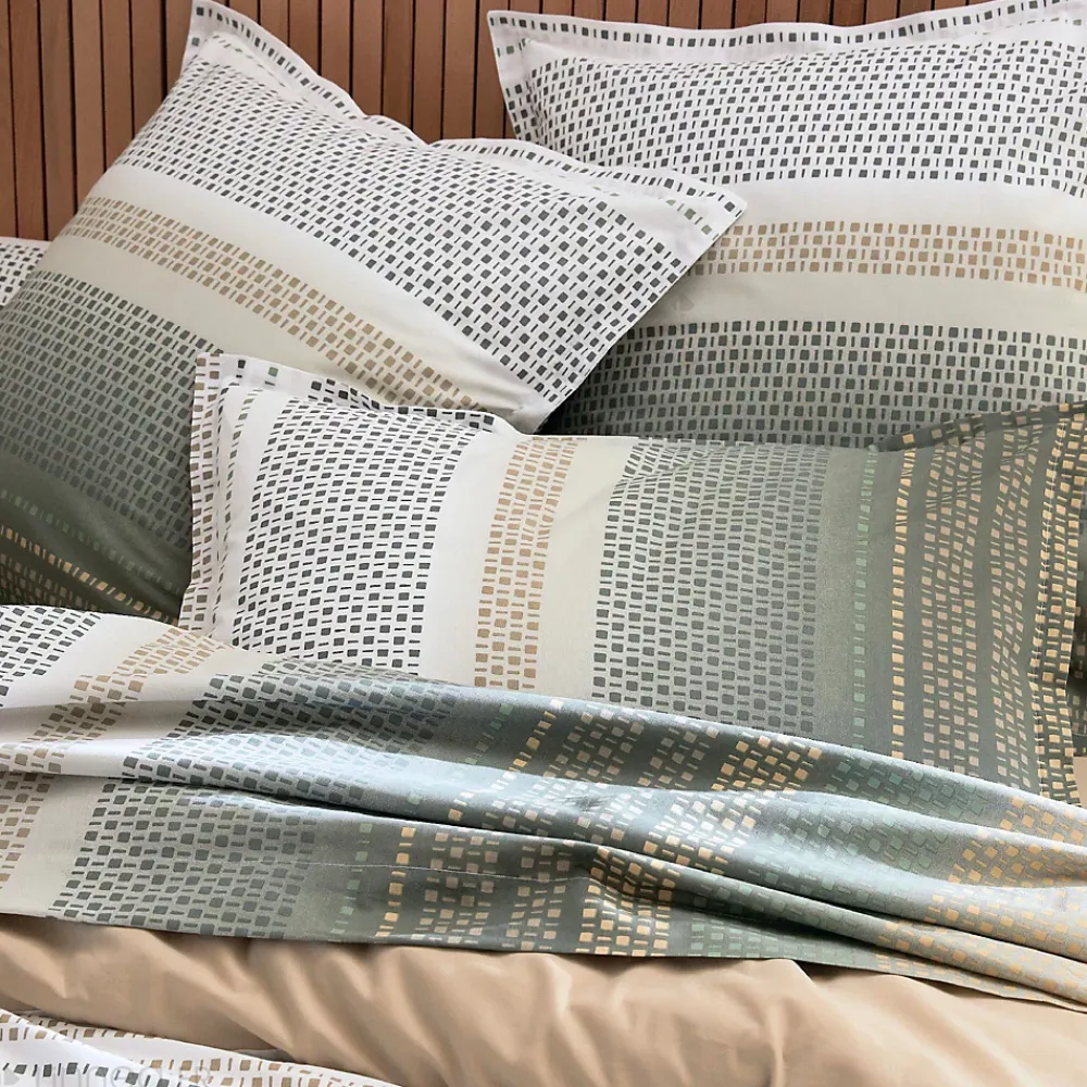 Linnea Taie d'oreiller 50x70 cm coton NIAGARA vert Kaki* Taie D'Oreiller