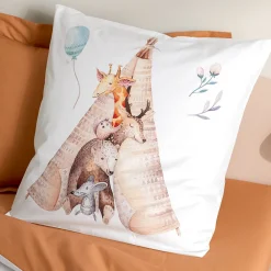 Taie d'oreiller 65x65 cm en 100% percale de coton TIPI blanc><noscript><img width=