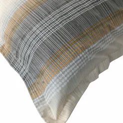 Linnea Taie d'oreiller 65x65 cm en 100% percale de coton ESTEBAN gris beige* Taie D'Oreiller