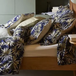 Taie d'oreiller 50x70 cm en 100% percale de coton EVERLY bleu encre>Linnea Clearance