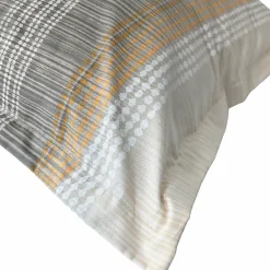 Taie d'oreiller 50x70 cm en 100% percale de coton ESTEBAN gris beige><noscript><img data-lazyloaded=
