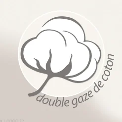 Taie d'oreiller 65x65 cm en double gaze de coton CASSIS Blanc><noscript><img width=
