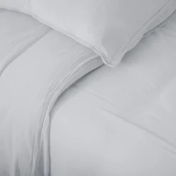 Taie d'oreiller 65x65 cm mousseline de coton MILOS blanc neige><noscript><img width=