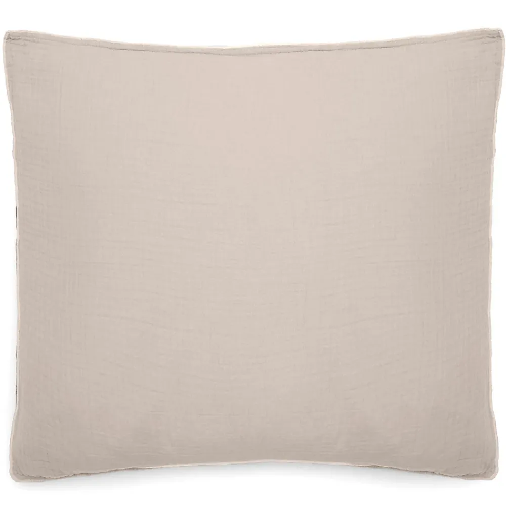 Linnea Taie d'oreiller 65x65 cm mousseline de coton MILOS beige naturel* Taie D'Oreiller