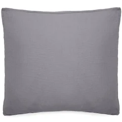 Taie d'oreiller 65x65 cm mousseline de coton MILOS gris cendre>Linnea Hot