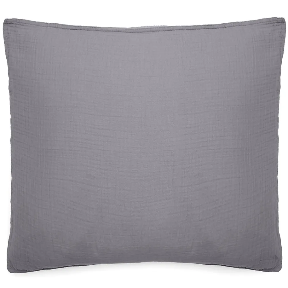 Taie d'oreiller 65x65 cm mousseline de coton MILOS gris cendre>Linnea Hot