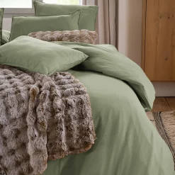 Taie d'oreiller 65x65 cm mousseline de coton MILOS vert mousse>Linnea Clearance