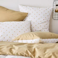 Linnea Taie d'oreiller 70x50 cm percale coton ALEX marron Moka* Taie D'Oreiller