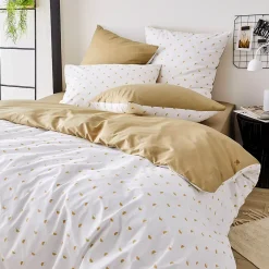Linnea Taie d'oreiller 70x50 cm percale coton ALEX marron Moka* Taie D'Oreiller