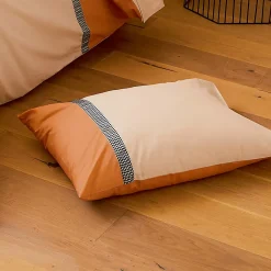 Linnea Taie d'oreiller 50x70 cm percale en coton MACASSAR Cognac* Taie D'Oreiller