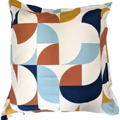 Taie d'oreiller 65x65 cm percale de coton MODULO bleu cobalt>Linnea Online