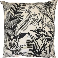 Taie d'oreiller 65x65 cm percale de coton ALBA beige/noir>Linnea Clearance