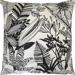 Taie d'oreiller 65x65 cm percale de coton ALBA beige/noir><noscript><img width=