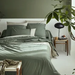 Taie d'oreiller 65x65 cm percale coton NOA vert Kaki>Linnea Clearance