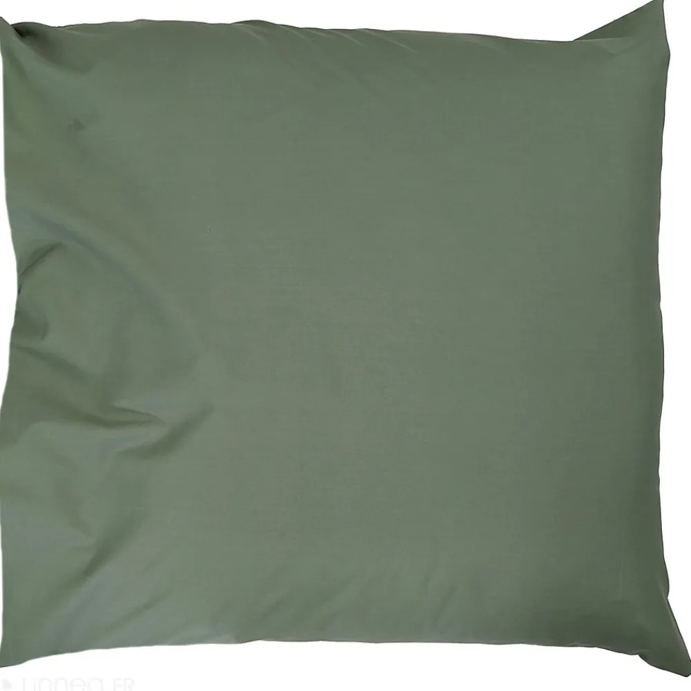 Taie d'oreiller 65x65 cm percale coton ALEX vert Kaki>Linnea