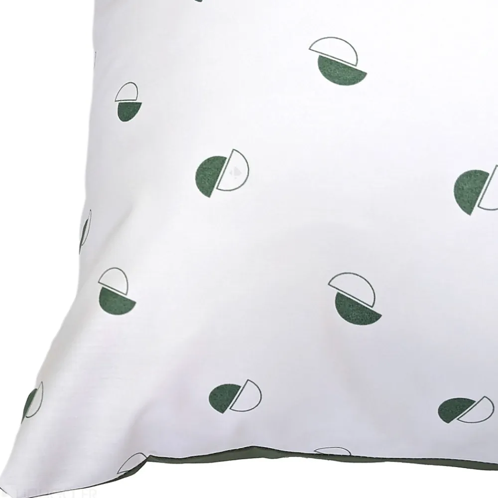 Taie d'oreiller 65x65 cm percale coton ALEX vert Kaki>Linnea