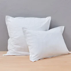 Taie d'oreiller 65x65 cm percale lavée ABSTRAIT Blanc>Linnea Outlet