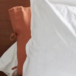 Taie d'oreiller 65x65 cm percale lavée ABSTRAIT Blanc>Linnea Outlet