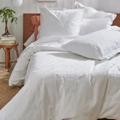 Taie d'oreiller 65x65 cm percale lavée ABSTRAIT Blanc><noscript><img width=
