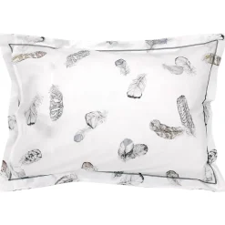 Linnea Taie d'oreiller 70x50 cm Percale pur coton PLUMES* Taie D'Oreiller