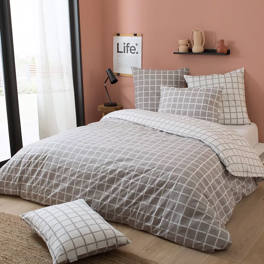 Linnea Taie d'oreiller 65x65 cm percale coton DDM MAX Gris* Taie D'Oreiller