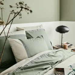 Taie d'oreiller 50x70 cm percale coton NOA vert Kaki><noscript><img width=