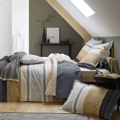 Linnea Taie d'oreiller 70x50 cm percale coton MARLOW acier* Taie D'Oreiller