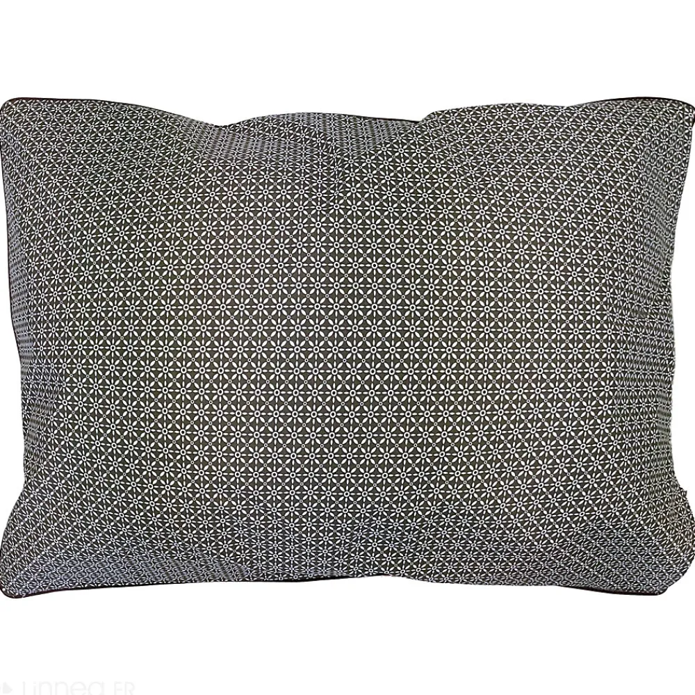 Linnea Taie d'oreiller 50x70 cm percale coton longues fibres GABIN marron* Taie D'Oreiller