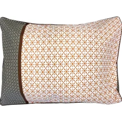 Linnea Taie d'oreiller 50x70 cm percale coton longues fibres GABIN marron* Taie D'Oreiller