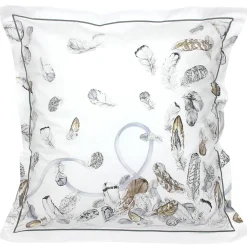 Taie d'oreiller 65x65 cm Percale pur coton PLUMES>Linnea New