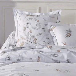 Taie d'oreiller 65x65 cm Percale pur coton PLUMES><noscript><img width=
